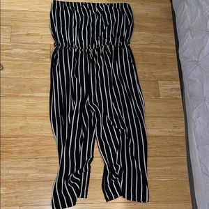 Forever 21 strapless wide leg cropped romper